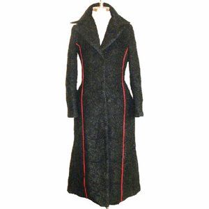 Vtg Grey Wool Handmade Nandra Designs Maxi Coat S